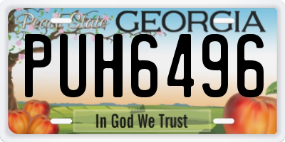 GA license plate PUH6496