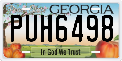 GA license plate PUH6498