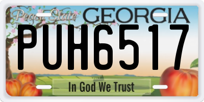 GA license plate PUH6517