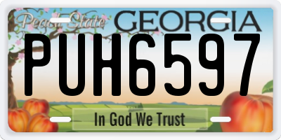 GA license plate PUH6597