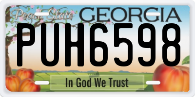 GA license plate PUH6598