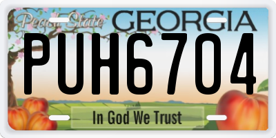 GA license plate PUH6704