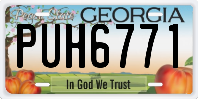 GA license plate PUH6771