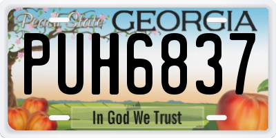 GA license plate PUH6837