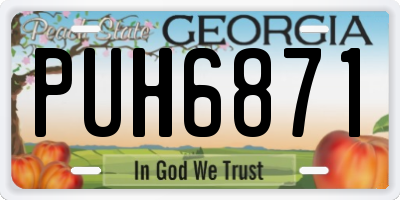 GA license plate PUH6871