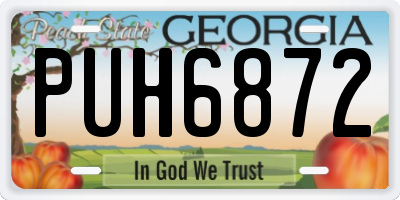 GA license plate PUH6872