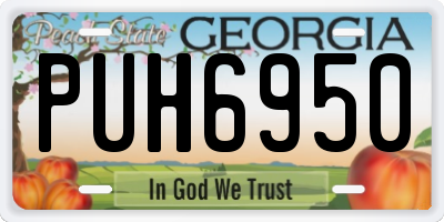 GA license plate PUH6950