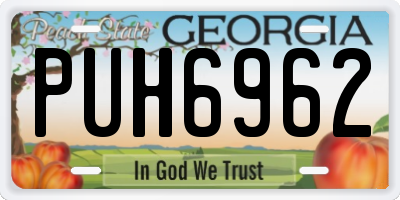GA license plate PUH6962