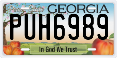 GA license plate PUH6989