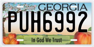 GA license plate PUH6992