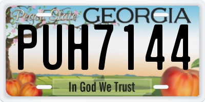 GA license plate PUH7144
