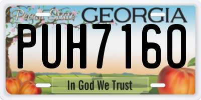 GA license plate PUH7160