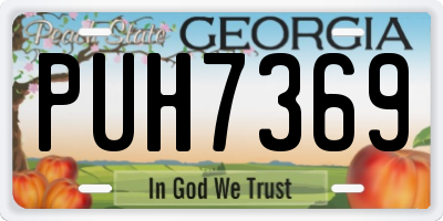 GA license plate PUH7369