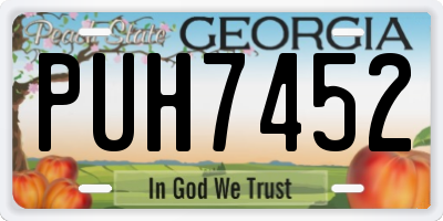 GA license plate PUH7452