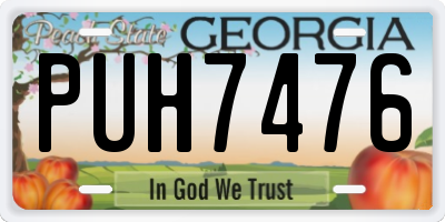 GA license plate PUH7476