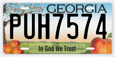 GA license plate PUH7574