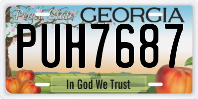 GA license plate PUH7687