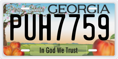 GA license plate PUH7759