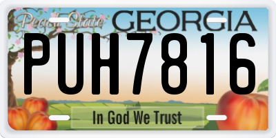 GA license plate PUH7816