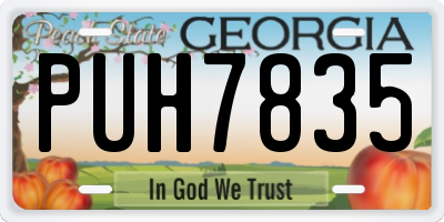 GA license plate PUH7835