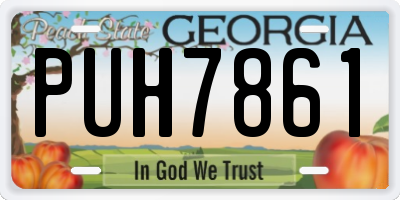 GA license plate PUH7861