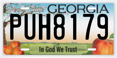 GA license plate PUH8179