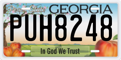 GA license plate PUH8248