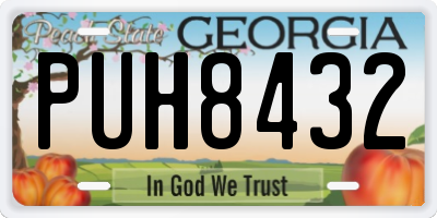 GA license plate PUH8432