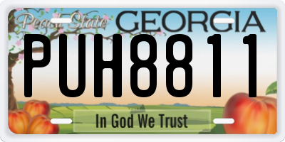 GA license plate PUH8811