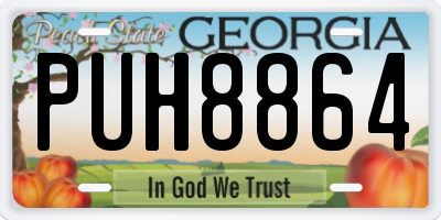 GA license plate PUH8864