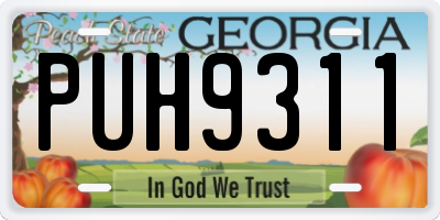 GA license plate PUH9311