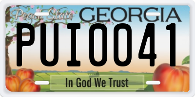 GA license plate PUI0041