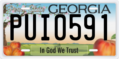 GA license plate PUI0591