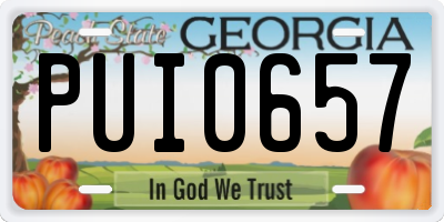 GA license plate PUI0657