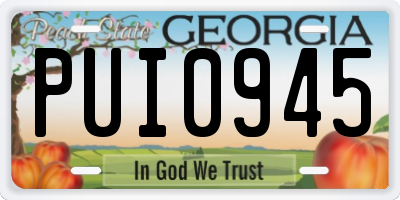 GA license plate PUI0945