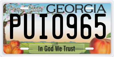 GA license plate PUI0965