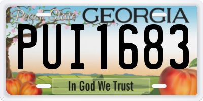 GA license plate PUI1683