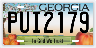 GA license plate PUI2179