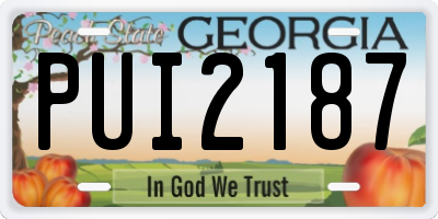 GA license plate PUI2187