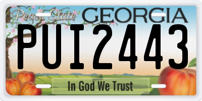 GA license plate PUI2443