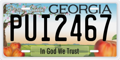 GA license plate PUI2467