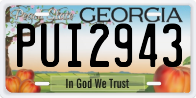 GA license plate PUI2943