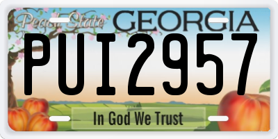 GA license plate PUI2957