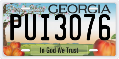 GA license plate PUI3076