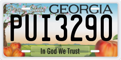 GA license plate PUI3290