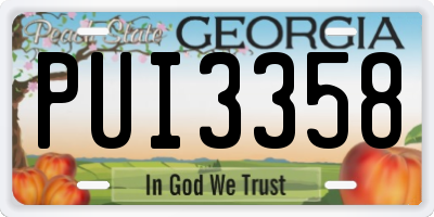 GA license plate PUI3358