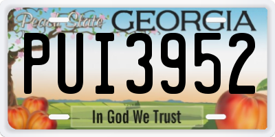 GA license plate PUI3952