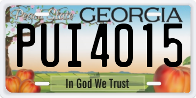 GA license plate PUI4015