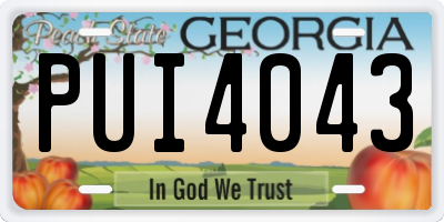GA license plate PUI4043