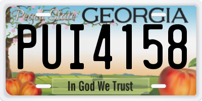 GA license plate PUI4158